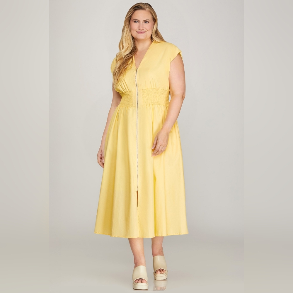 She and Sky Sunny Yellow Midi Dress